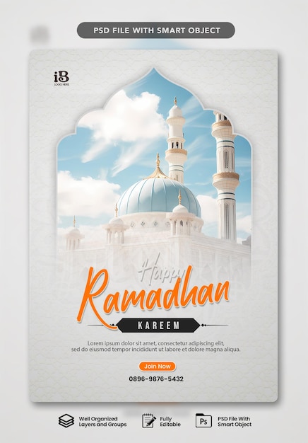 PSD ramadan kareem islamisk affischdesign