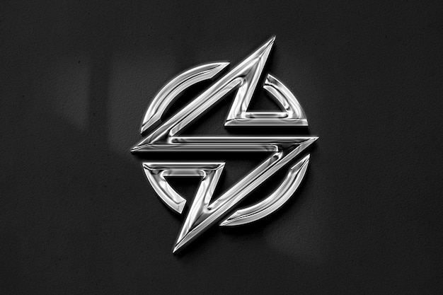 PSD realistisk 3d chrome logo mockup