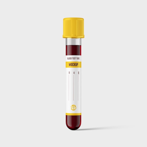 PSD realistisk blodprøverør mockup
