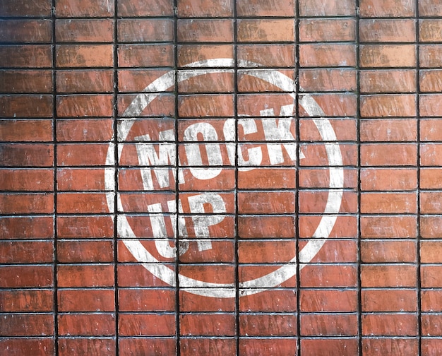 PSD realistisk mockup af murstensvæg