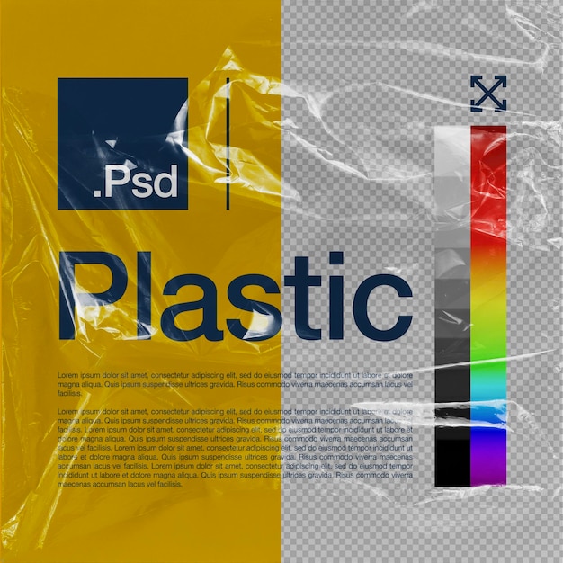 PSD realistisk transparent plastik-mockup