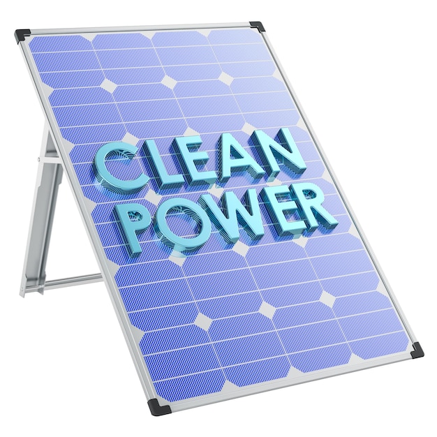 PSD ren energi solpanel 3d rendering