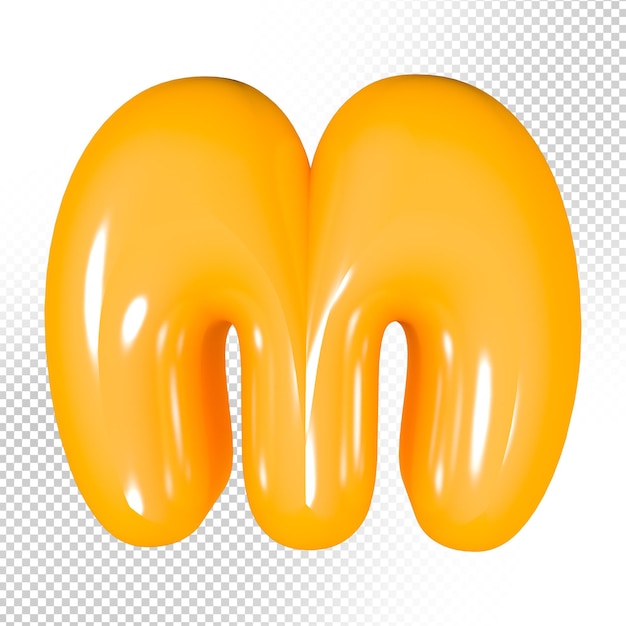 PSD render 3d litery m
