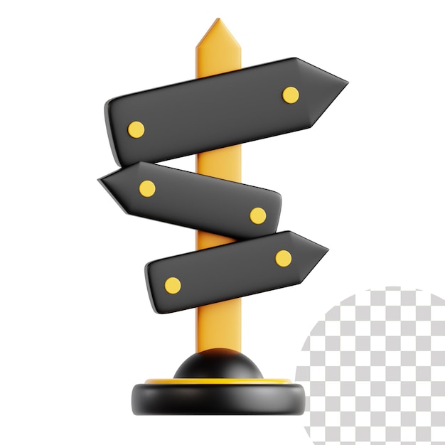 PSD retningsskilt 3d-illustrasjon
