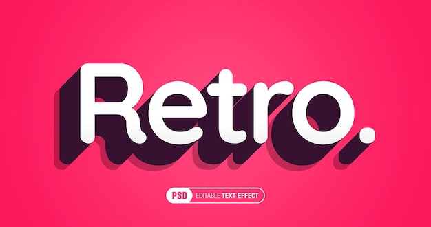 PSD retro 3d tekst effekt på pink baggrund