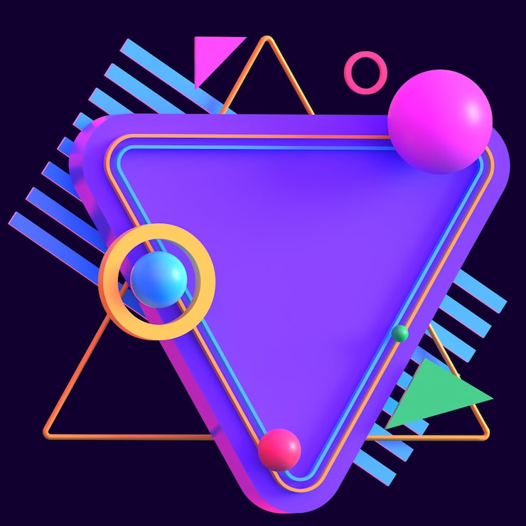 PSD 復古的未來層次三角形3d染