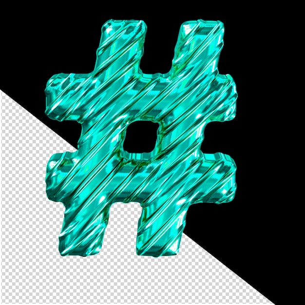 PSD ribbad turkos 3d-symbol
