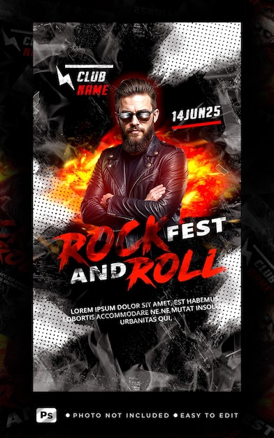 PSD rock fest and roll koncert flyer