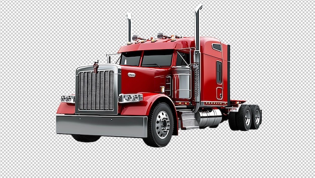 PSD röd semitrailer isolerad
