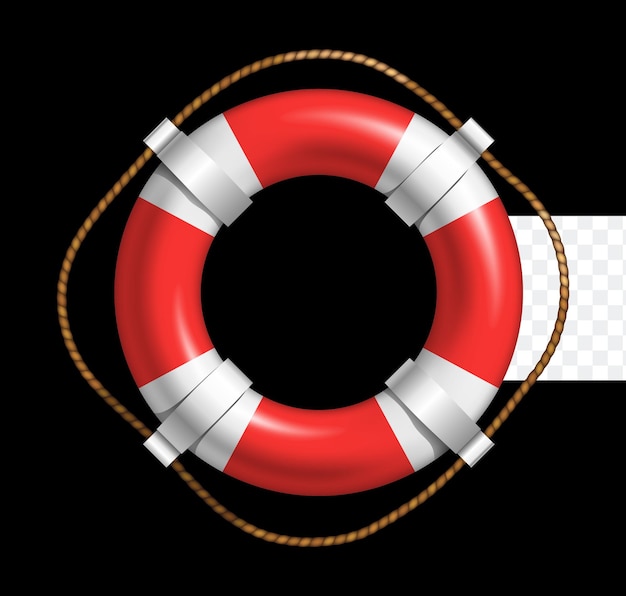 PSD rode en witte reddingsboot met touw