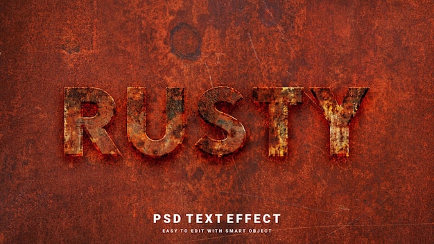 PSD roestig teksteffect