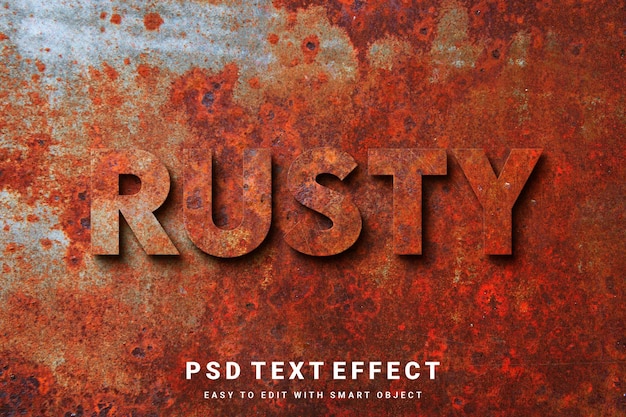 PSD roestig teksteffect