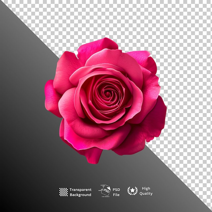 PSD rose isolert på transparent bakgrunn