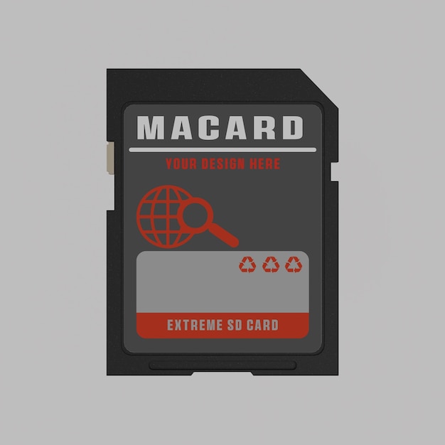 PSD sd kart mockup ön görünümü