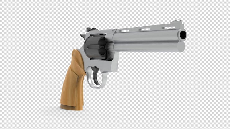 PSD şeffaf arka planda 3d render silahlar
