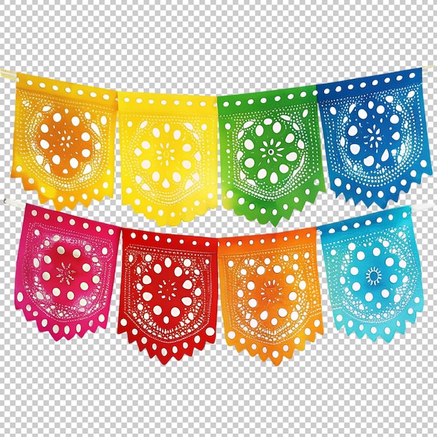 PSD şeffaf arka planda papel picado