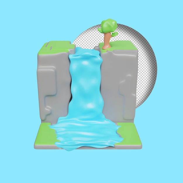PSD şelale 3d render