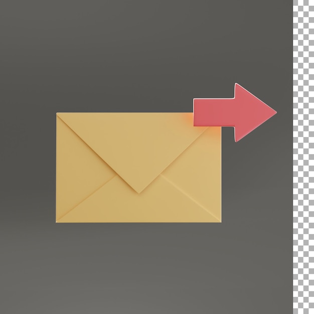 PSD send e-mail 3d-illustration
