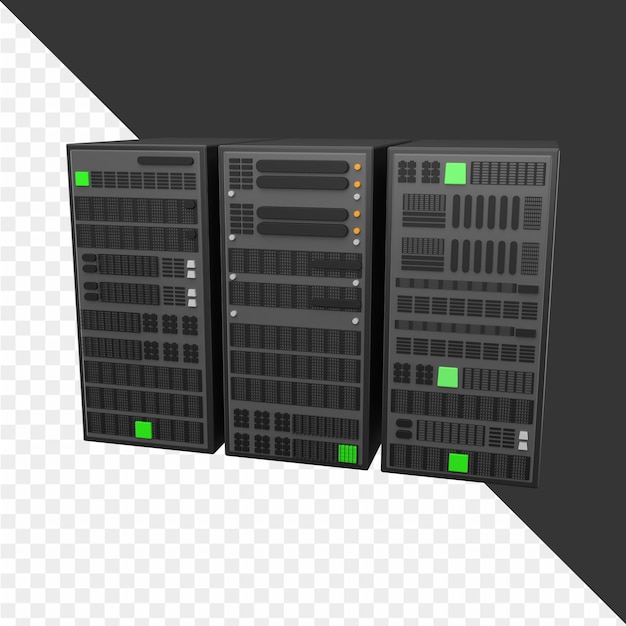 PSD serverracks in 3d render