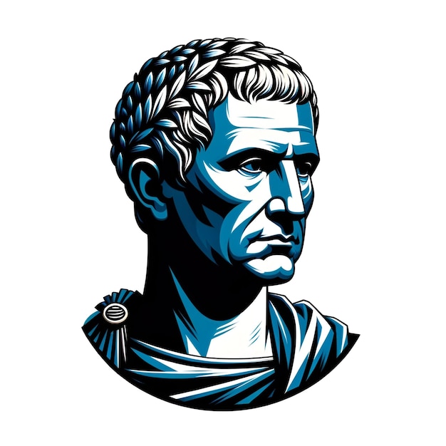 PSD simpel portrætillustration af julius cæsar