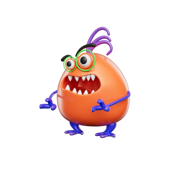 PSD sjove monster 3d-rendering