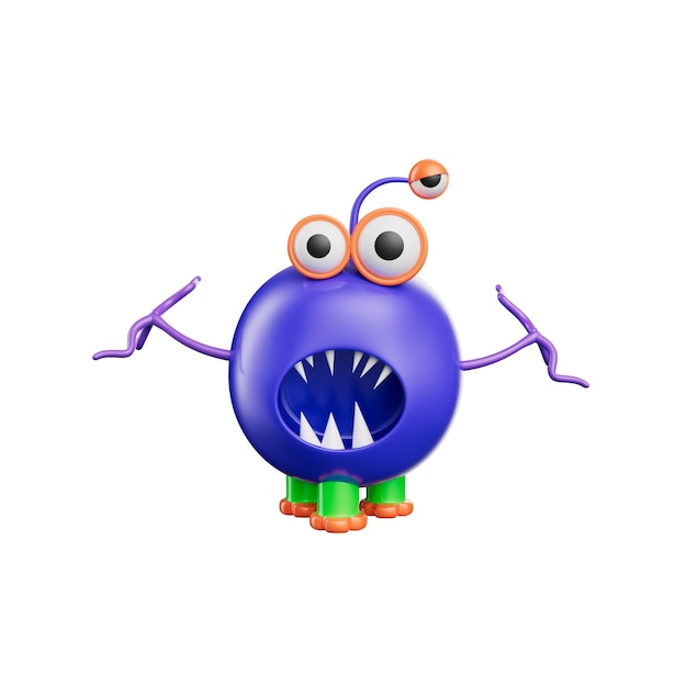 PSD sjove monster 3d-rendering