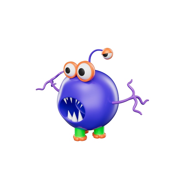 PSD sjove monster 3d-rendering