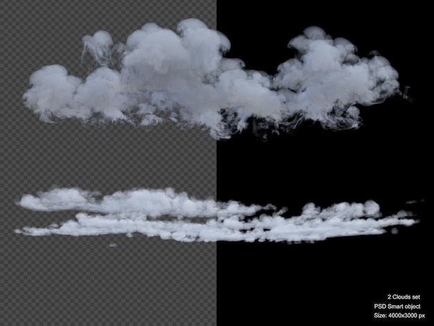 PSD skyer isolert 3d-rendering