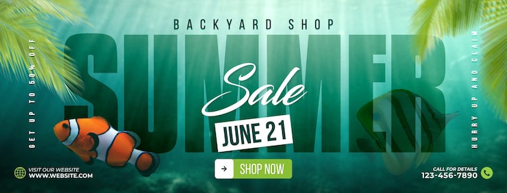 PSD sommer udsalg facebook cover og salgsfremmende sociale medier banner header skabelon design