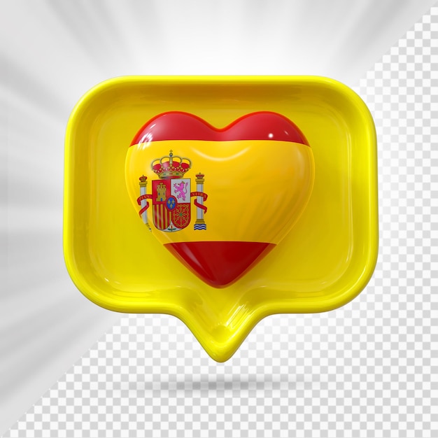 PSD spanien hjerte flag 3d