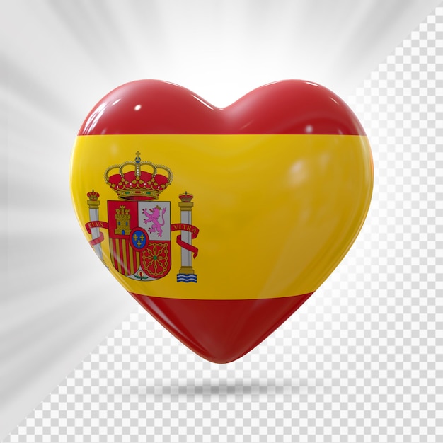 PSD spanien hjerte flag 3d