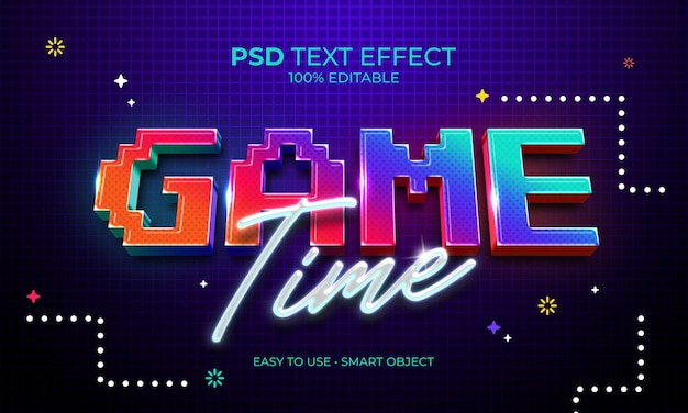 PSD speltijd arcade tekst effect