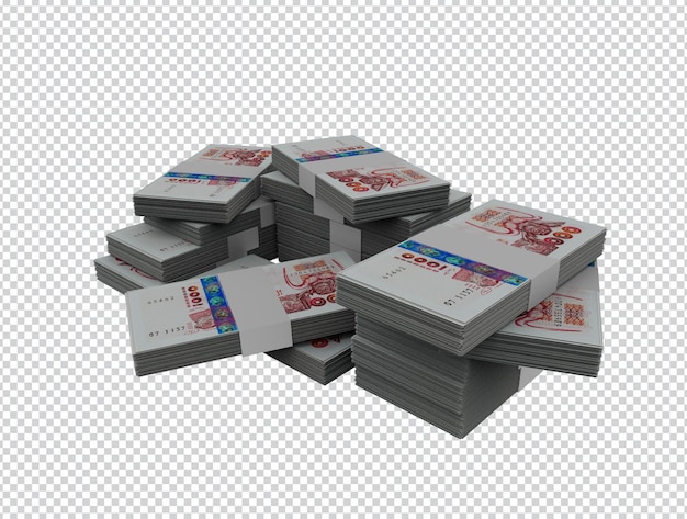 PSD ธนบัตรแอลจีเรีย 1,000 ดีนาร์เรียงซ้อนกัน