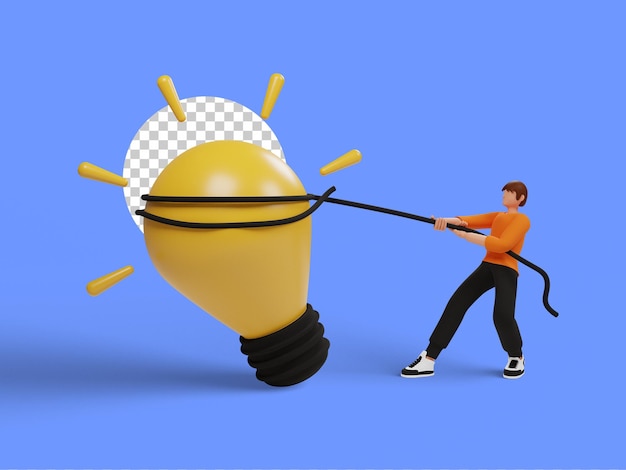 PSD startup-idea 3d-renderöinti kuvitus eristettynä