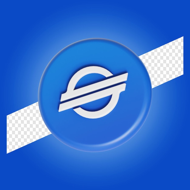 PSD stellar kryptovaluta symbol logo 3d-illustrasjon