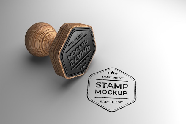 PSD stempel mockup 3d render mal