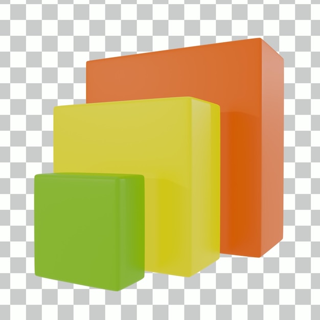 PSD stolpediagram 3d-illustrasjon