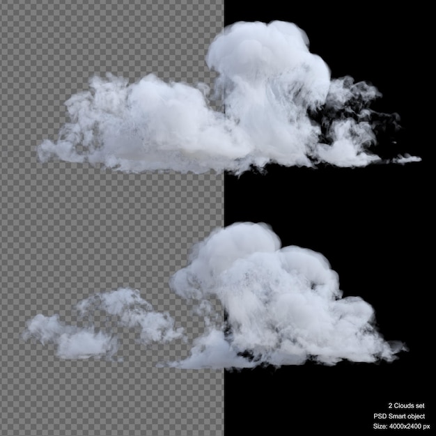PSD stora moln isolerade 3d-rendering