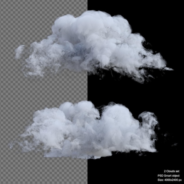 PSD stora moln isolerade 3d-rendering