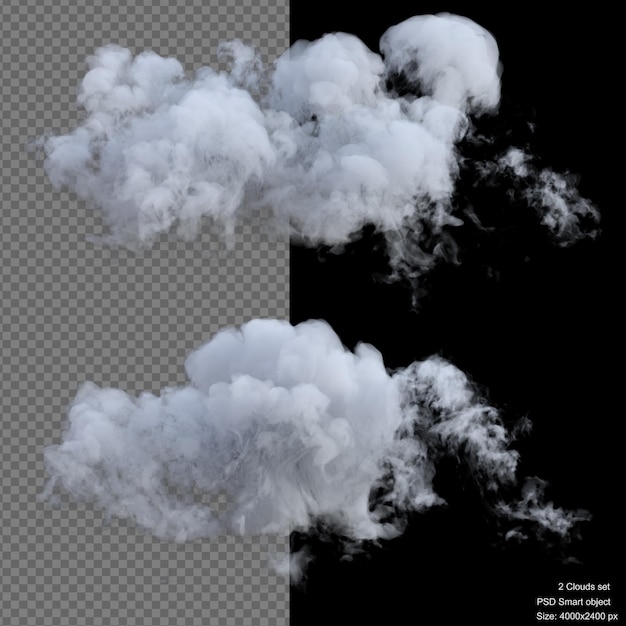 PSD stora moln isolerade 3d-rendering