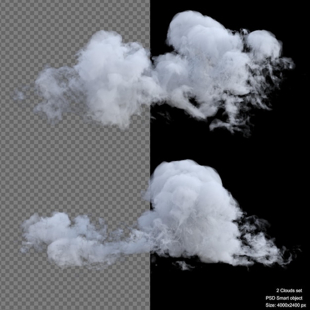 PSD stora moln isolerade 3d-rendering
