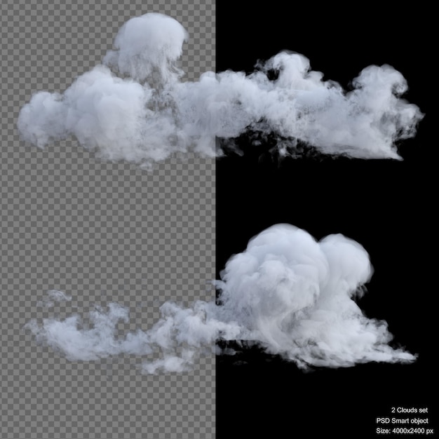 PSD stora moln isolerade 3d-rendering