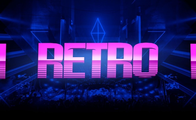 PSD synthwave retro text effekt