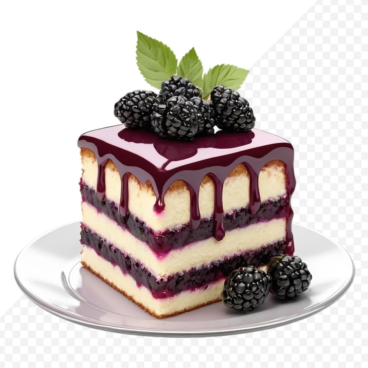PSD вкусный черный пирог с изолированным прозрачным фоном