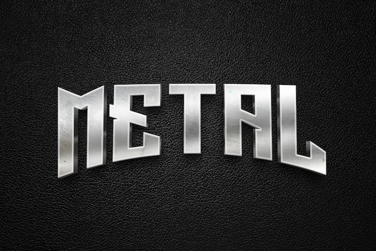 PSD teksteffekt i heavy metal-stil