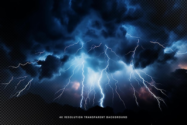 PSD thunder lightning strike na przezroczystym tle