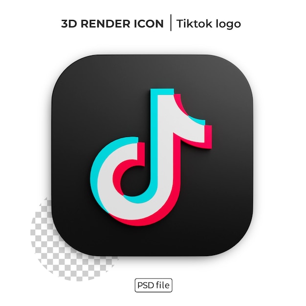 PSD tiktok 3d-gengivet logo