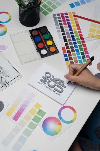 PSD top view over logodesignproces