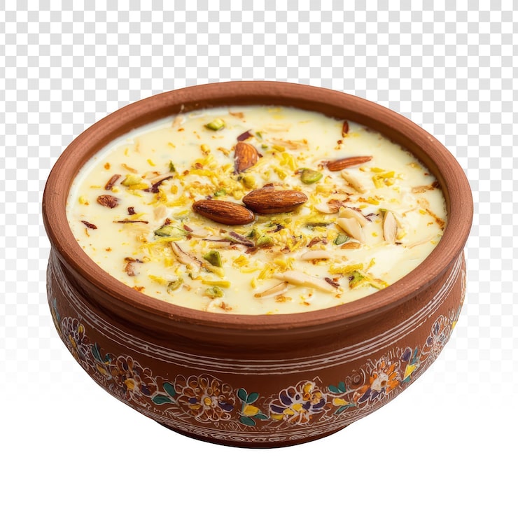 PSD toprak kapta zengin ve kremalı hint kheer veya rabri