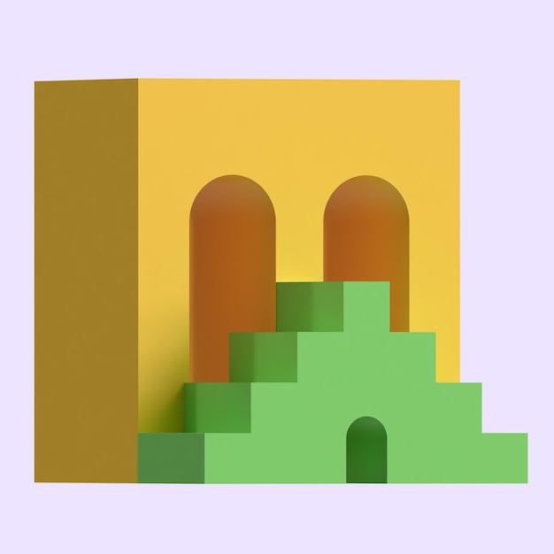 PSD trappescene 3d element